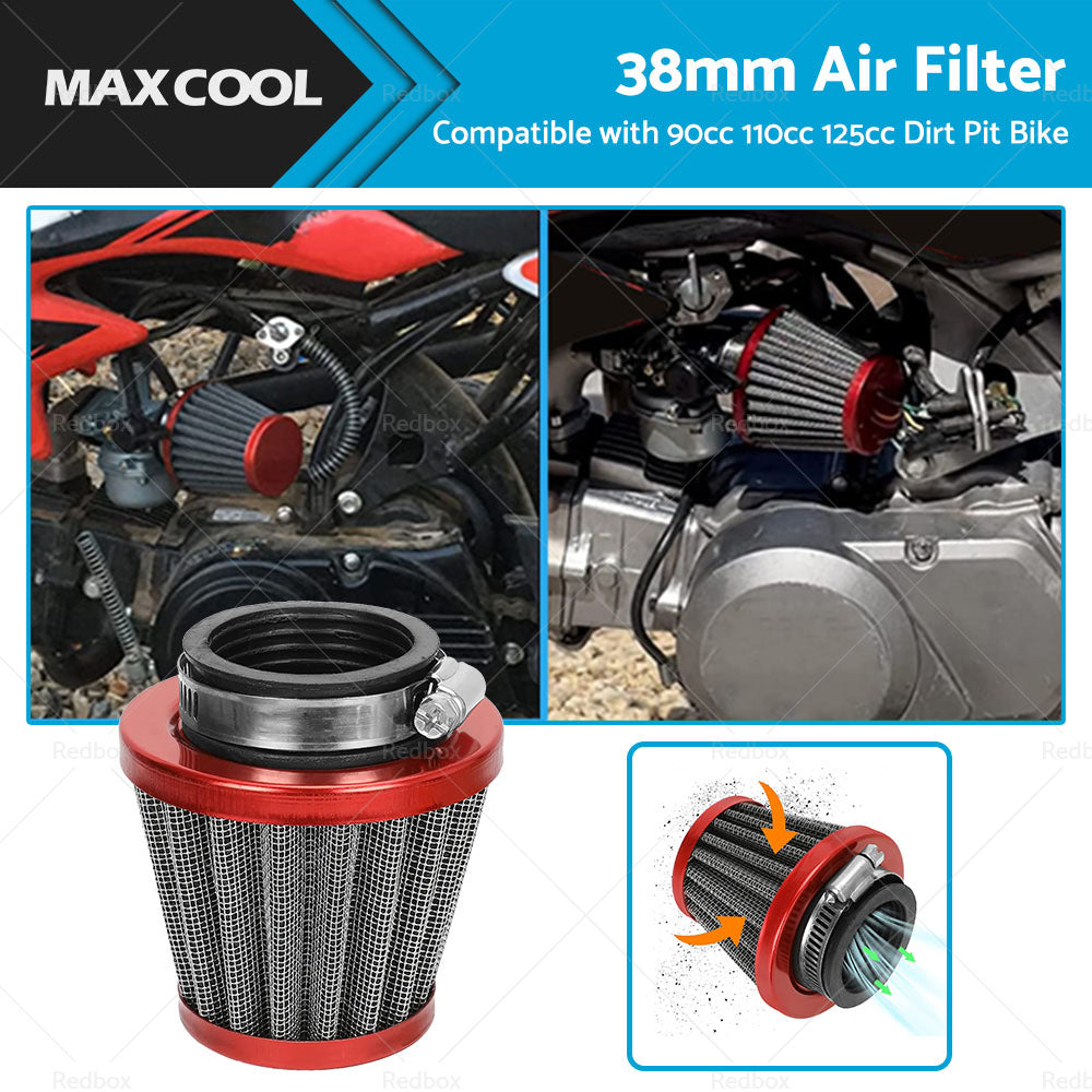 38mm Air Filter Pod Cleaner Suitable for 110cc 125cc Motorcycle PIT Dirt Bike