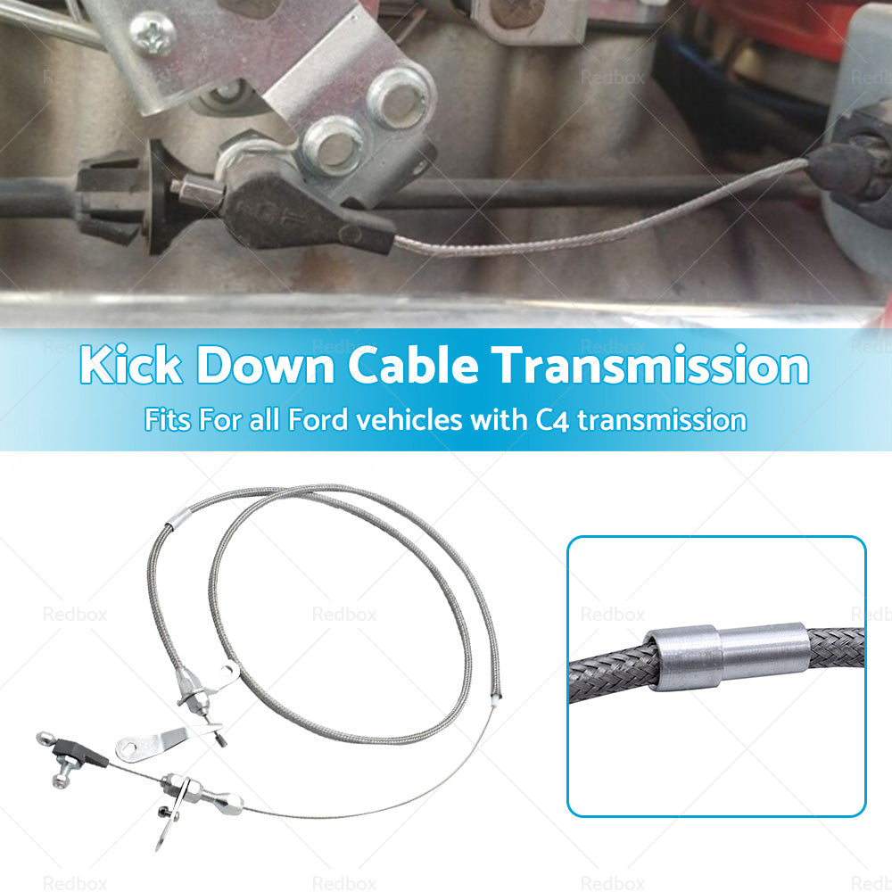 Stainless Kick Down Cable Transmission Kickdown Trans C-4 Deten Fits For Ford C4