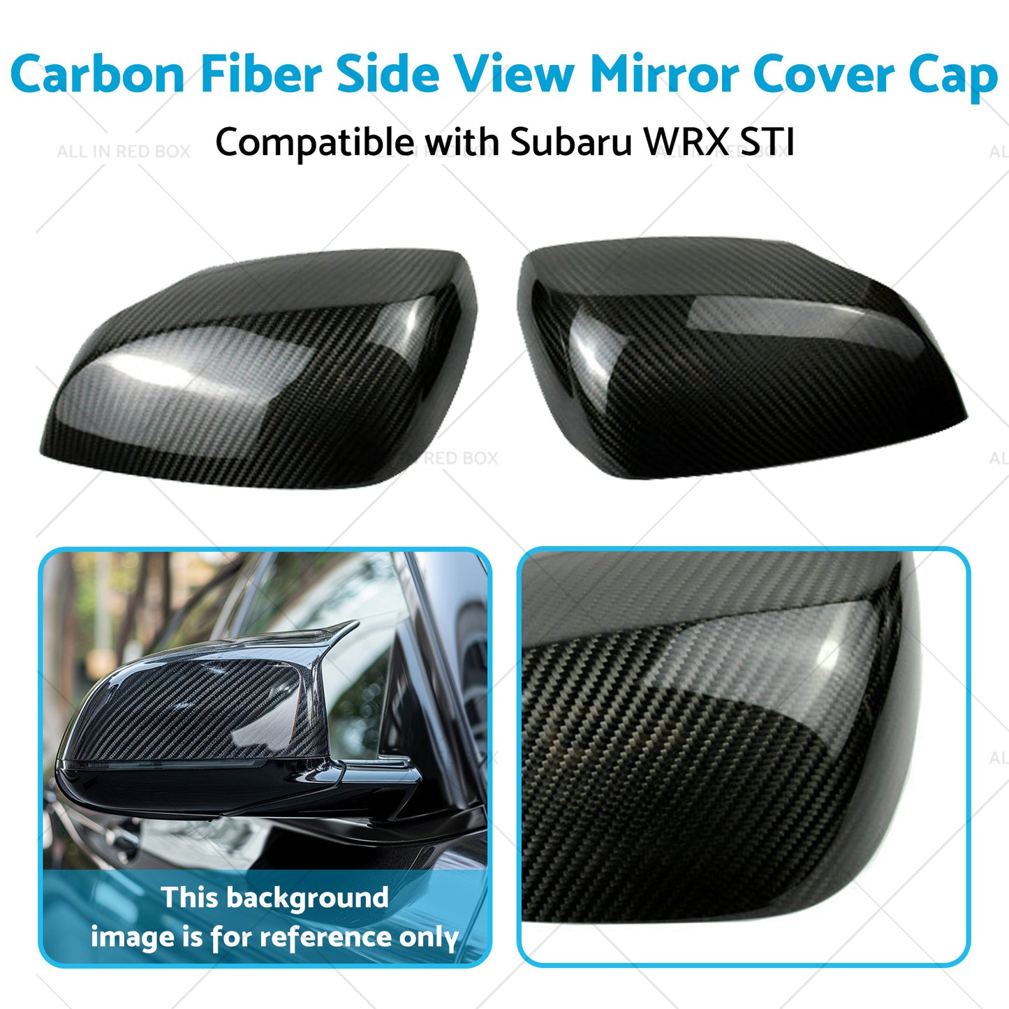 Carbon Fiber Side View Mirror Cover Caps Suitable for Subaru WRX STI 15-21