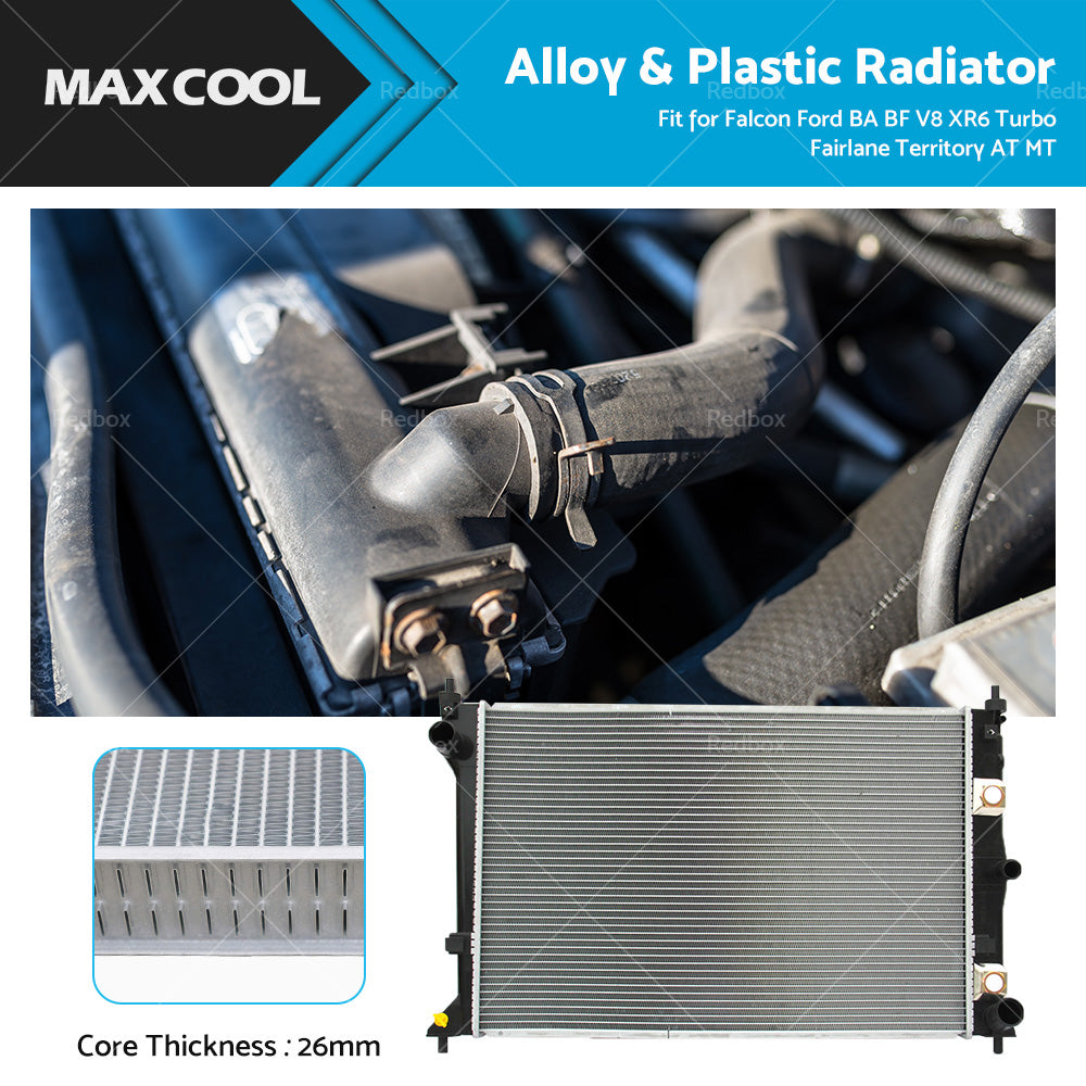 Cooling Radiator Rad For Falcon Ford BA BF V8 XR6 Turbo Fairlane Territory AT MT