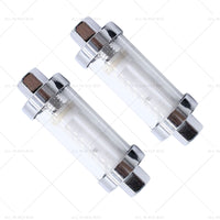 2x Reusable Washable Fuel Filter Chrome Glass Inline Suitablefor 1 4inch 5 16inch 3 8inch