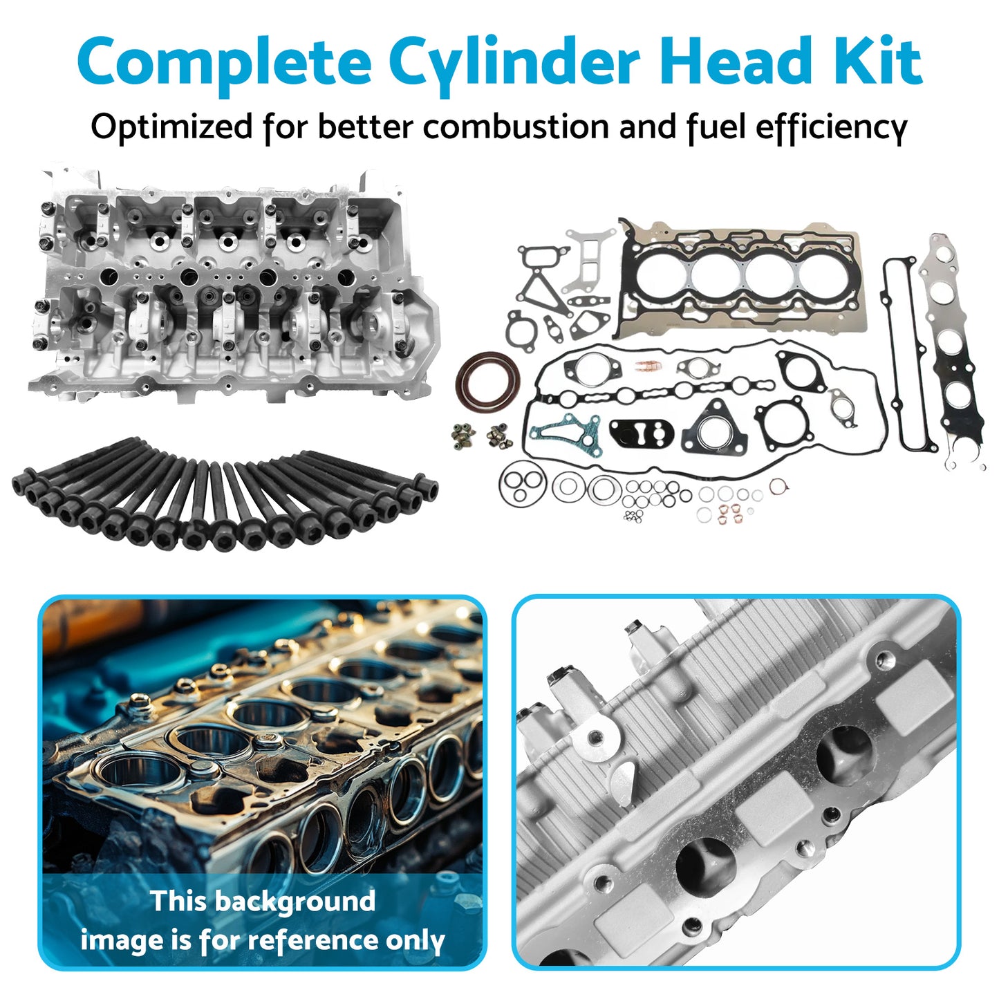 Complete Cylinder Head Kit w/ Gaskets Bolts Suitable For Mitsubishi Triton 4N15