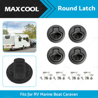 4x Round Flush Pull Slam Hatch Latch Door Lock Deck For RV Marine Boat Caravan