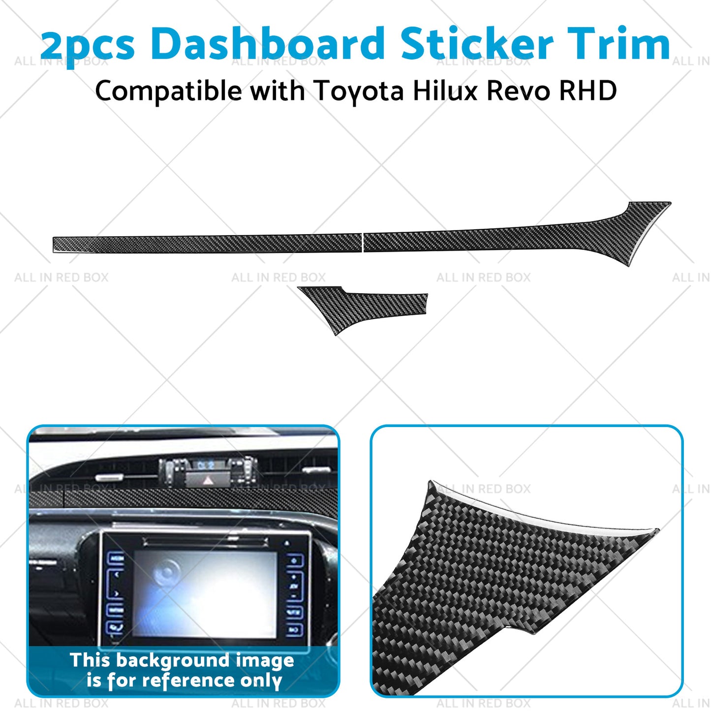 Carbon Fiber Dashboard Sticker Trim Suitable For Toyota Hilux Revo 2015-2023 RHD