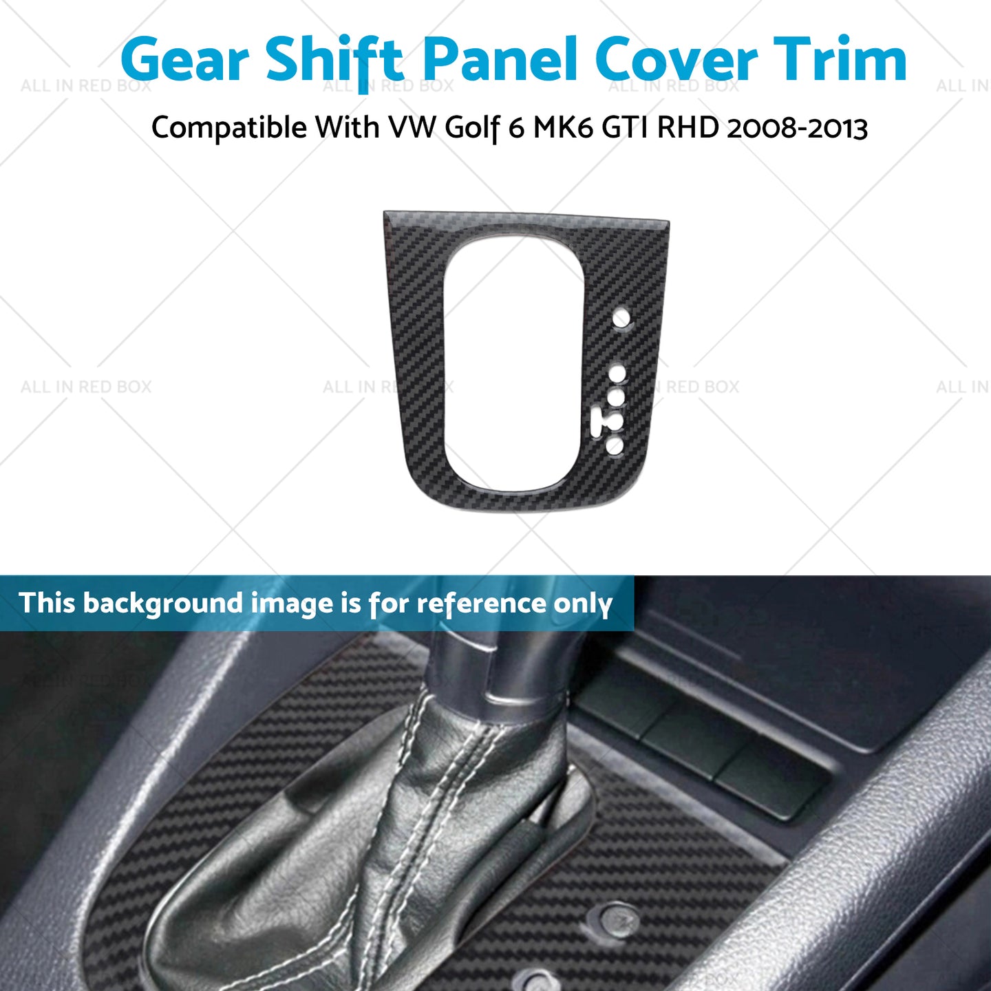 {{ Carbon Gear Shift Panel Cover Trim Suitable For VW Golf 6 MK6 GTI RHD 2008-2013 }} - Buy Car Parts Online at {{ Kaka Auto Parts }}.