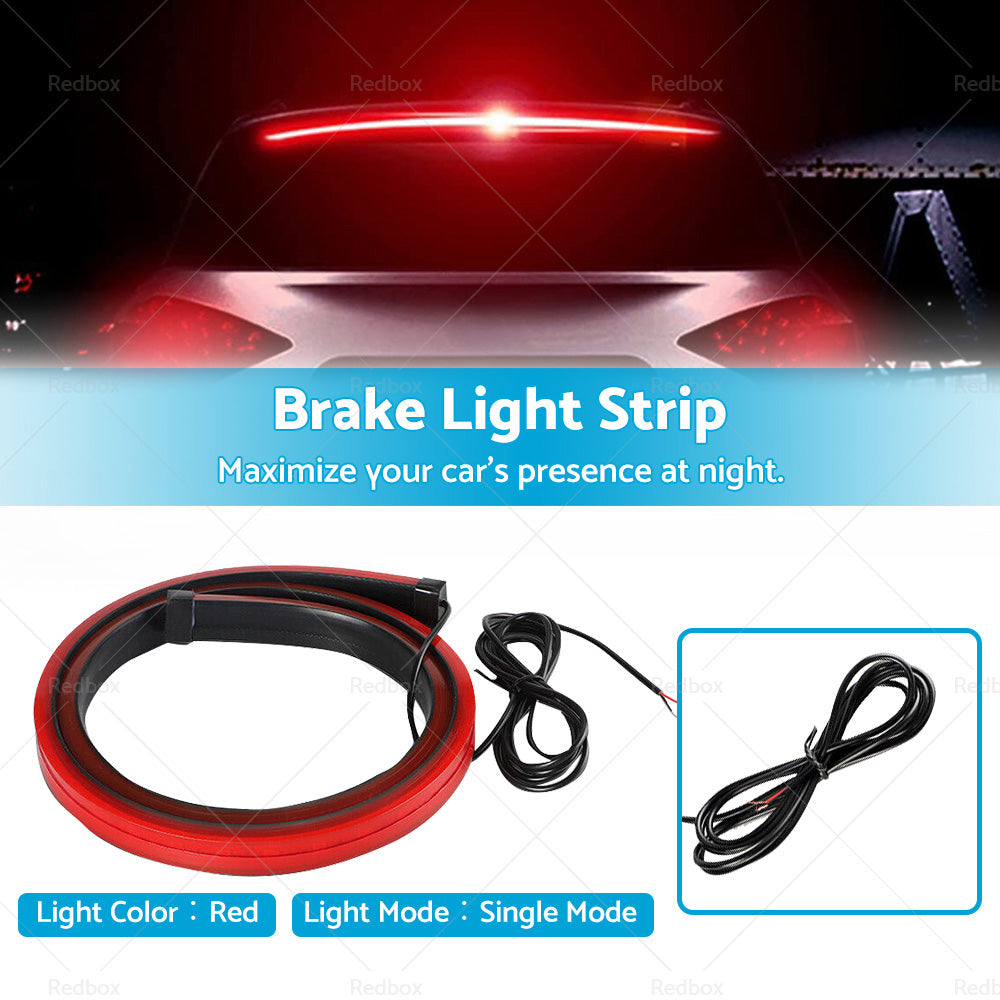 1M Red LED Car High Mount Third Brake Stop Rear Tail Light Bar Strip Universal