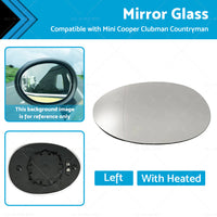 Left Mirror Glass Heated Back Plate Suitable for MINI Cooper F55 F56 Clubman F54