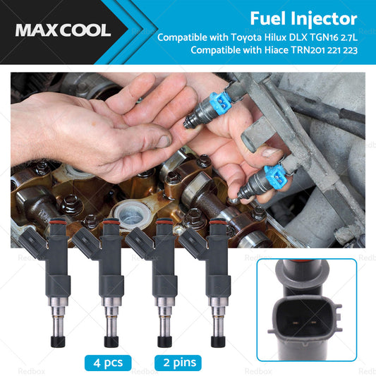 4X Fuel Injector Suitable for Toyota Hilux DLX TGN16 Hiace TRN201 221 TRH223 2. 7