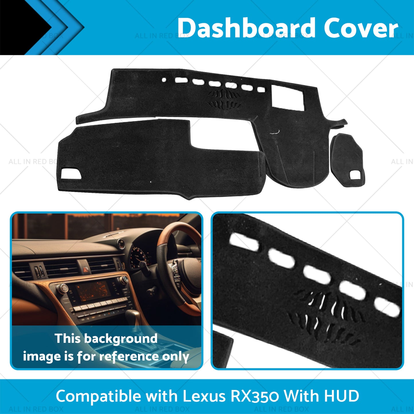 Non-Slip Dash Mat Suitable For Lexus RX RX350 2016-2020 With HUD Dashboard Cover