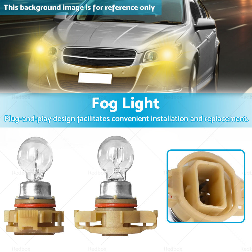 2 x PSX24W 12V 24W PG20 7 Fog Light Standard Clear Globes Lamps Bulbs