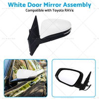 Left Side White Door Mirror Suitable for Toyota RAV4 2013 - 2018 5-wire