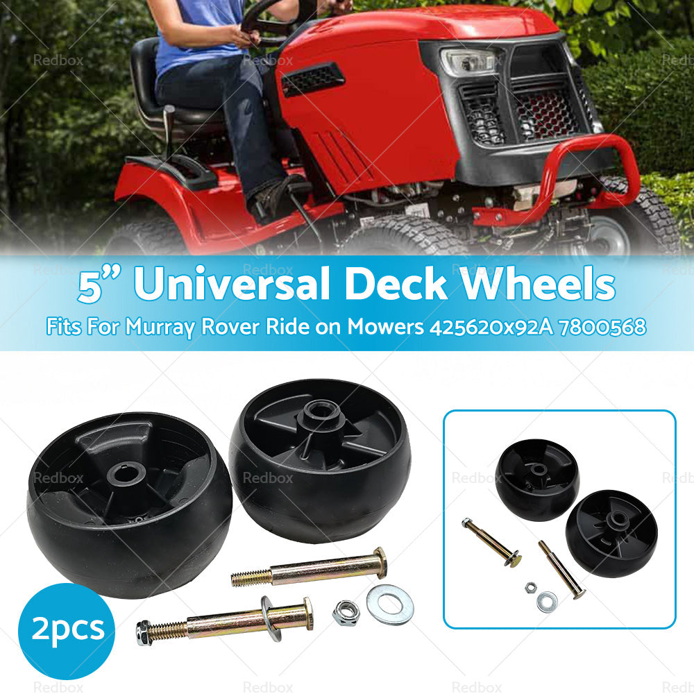 2x 5 inch  Universal Deck Wheels for Murray Rover Ride on Mowers 425620x92A 42581x50D