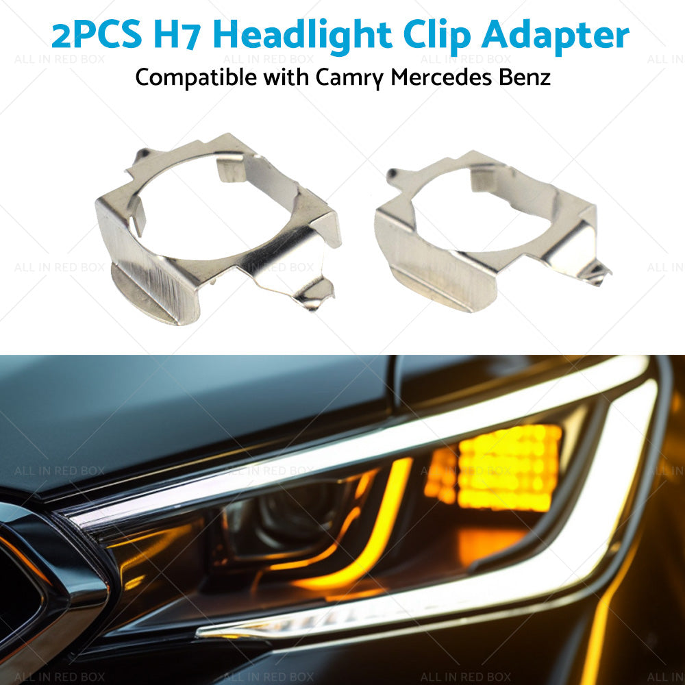 1 Pair LED Headlight H7 Clip Adapter Holder Suitable for Camry Mercedes Benz