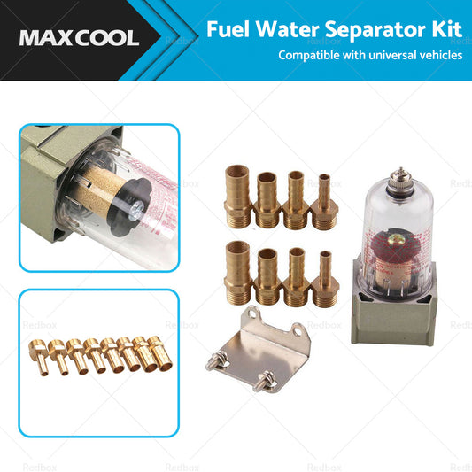 Universal Fuel Water Separator Kit Pre Filter In Line Fuel Filter 6 8 10 12mm