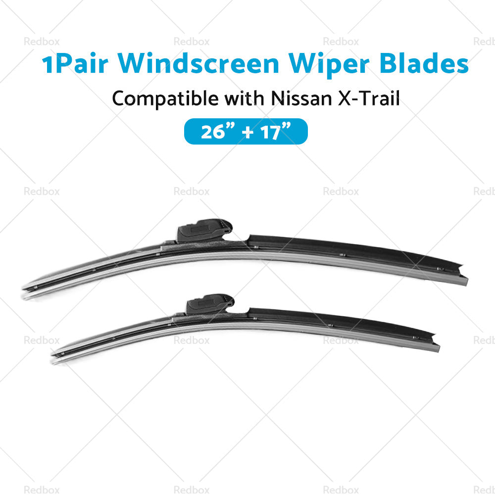 Wiper Blades Suitable for Nissan X-Trail T32 2014-2022 Front Pair 26inch  17inch