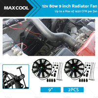 2PCS 9inch 12V 80w Electric Radiator Fan+Mounting Kits fits for Holden Commodore