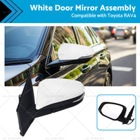 Left Side White Door Mirror Suitable for Toyota RAV4 2013 - 2018 5-wire