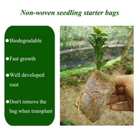200x Non-Woven Biodegradable Grow Bags Suitable For Plant Nursery Seedling & Garden
