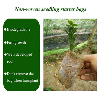 compare product 200x Non-Woven Biodegradable Grow Bags Suitable For Plant Nursery Seedling & Garden
