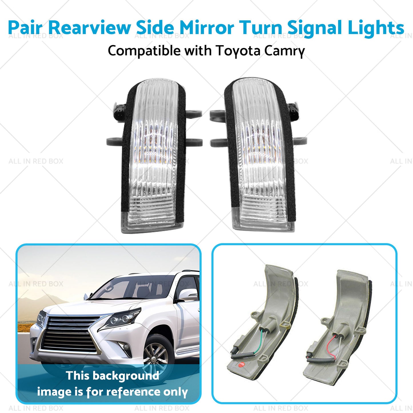 2x Rearview Side Mirror Turn Signal Lights Suitablefor 06-11 Toyota Camry Aurion