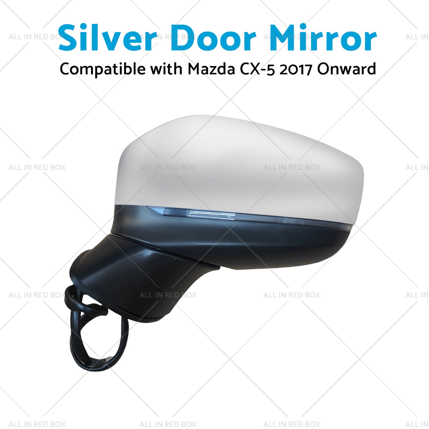 Silver Door Mirror Suitable for Mazda CX-5 2017 Onward With BlindSpot 9 Wires