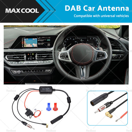 Car AM FM DAB + Amplifier Booster Radio Stereo Antenna Adapter 12V-24V Universal