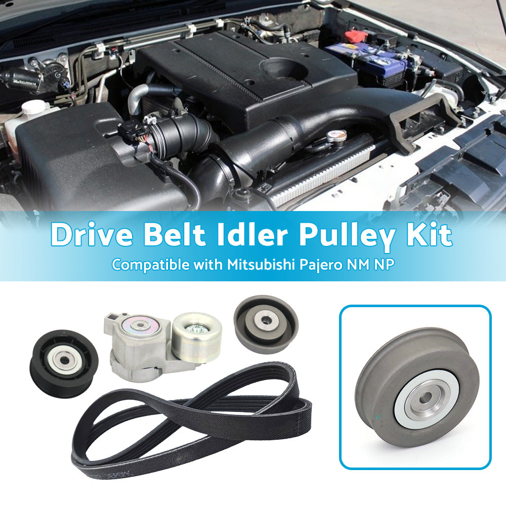 Drive Belt Idler Tensioner Pulley Kit Suitable for Pajero NM NP V6 3. 5L 6G74