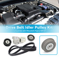 Drive Belt Idler Tensioner Pulley Kit Suitable for Pajero NM NP V6 3. 5L 6G74