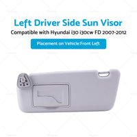 Left Passenger Side Sun Visor Shade Suitable For Hyundai i30 i30cw FD 2007-2012