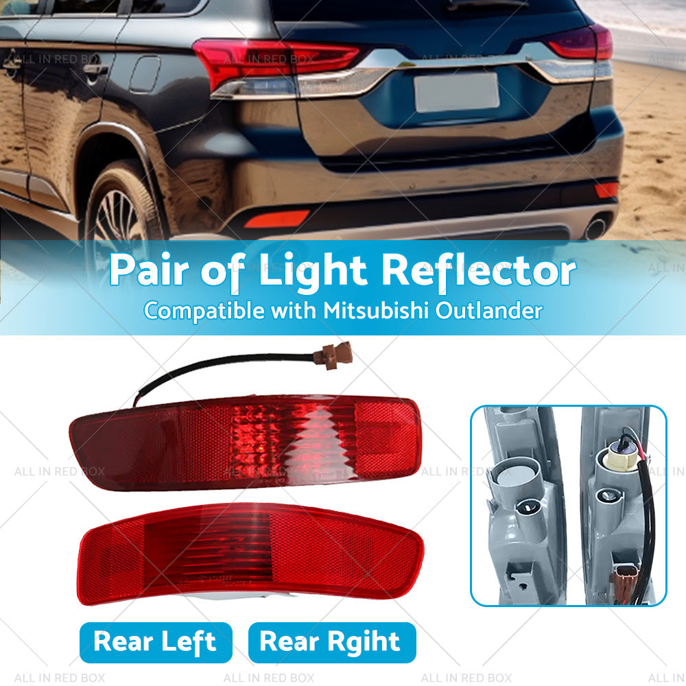 2pc Rear Bumper Bar Light Reflector Suitable for Mitsubishi Outlander 06-12 L+R