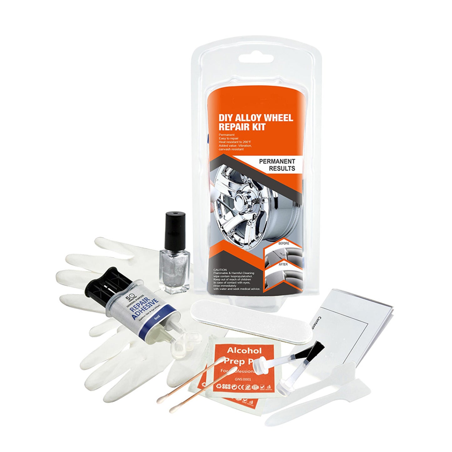 Visbella Silver Alloy Wheel Rim Scratch Repair Kit Tool Set Suitable For Car Kerb Damage