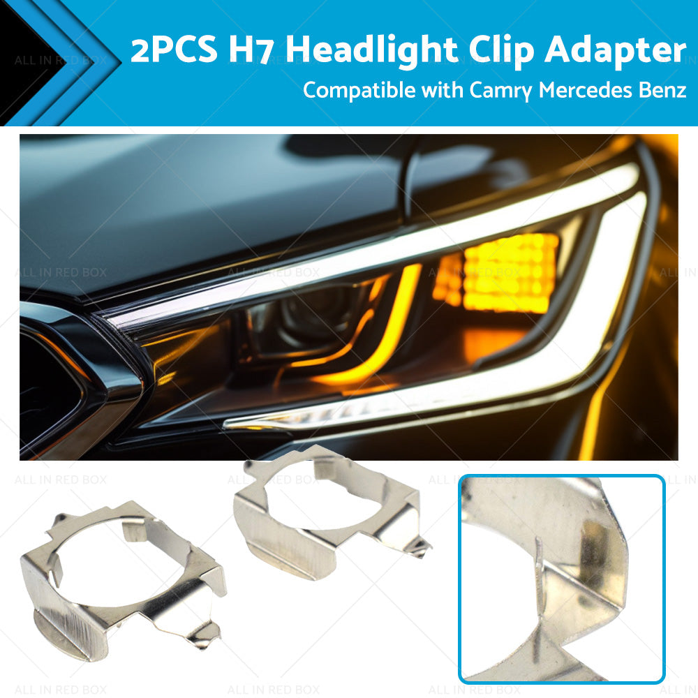 1 Pair LED Headlight H7 Clip Adapter Holder Suitable for Camry Mercedes Benz