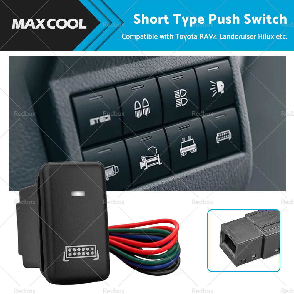 LED Light Bar Short Type Push Switch Suitable For Toyota RAV4 Landcruiser Prado