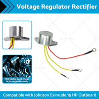 Voltage Regulator Rectifier 3 Wire Suitable for Johnson Evinrude 15 HP Outboard