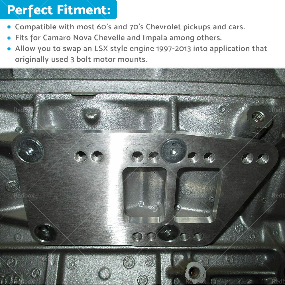 GM LS Engine Conversion Swap Bracket Motor Mount Adapter Plates for Chevy SBC