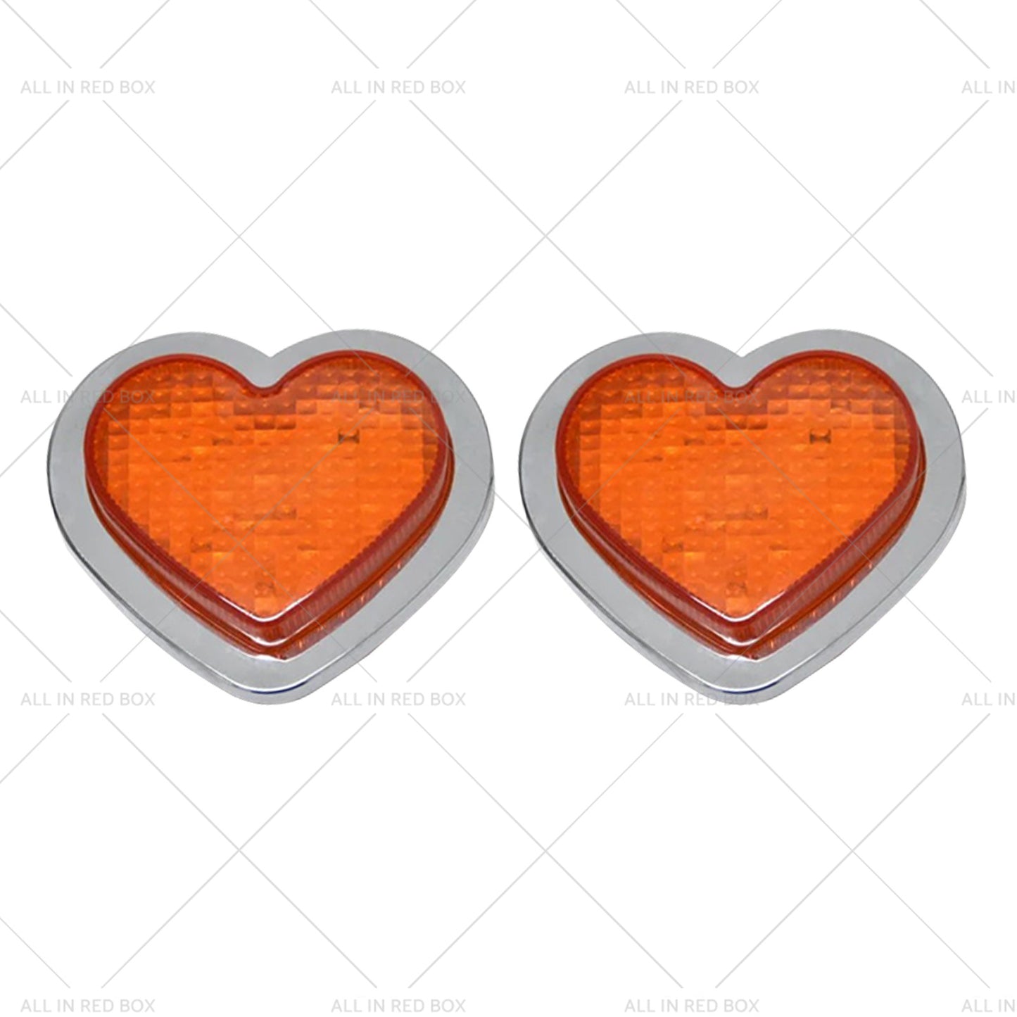 {{ Heart Pair 12V LED Side Marker Indicators Clear Flash Amber }} - Buy Car Parts Online at {{ Kaka Auto Parts }}.