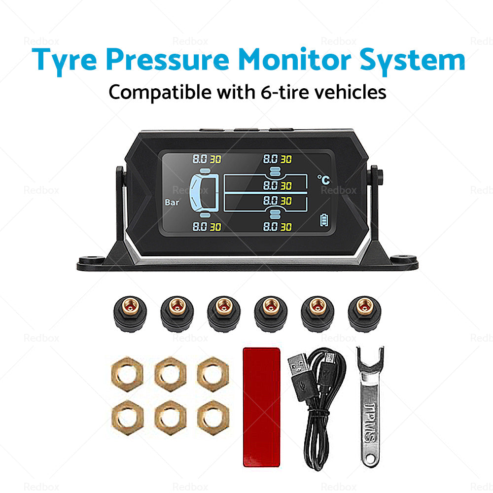 Tyre Pressure Monitoring System  6 Wheel Sensor for Caravan Truck Trailer Solar