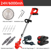 2 Battery Cordless Grass Trimmer Lawn Electric Whipper Snipper Strimmer 7 Blade