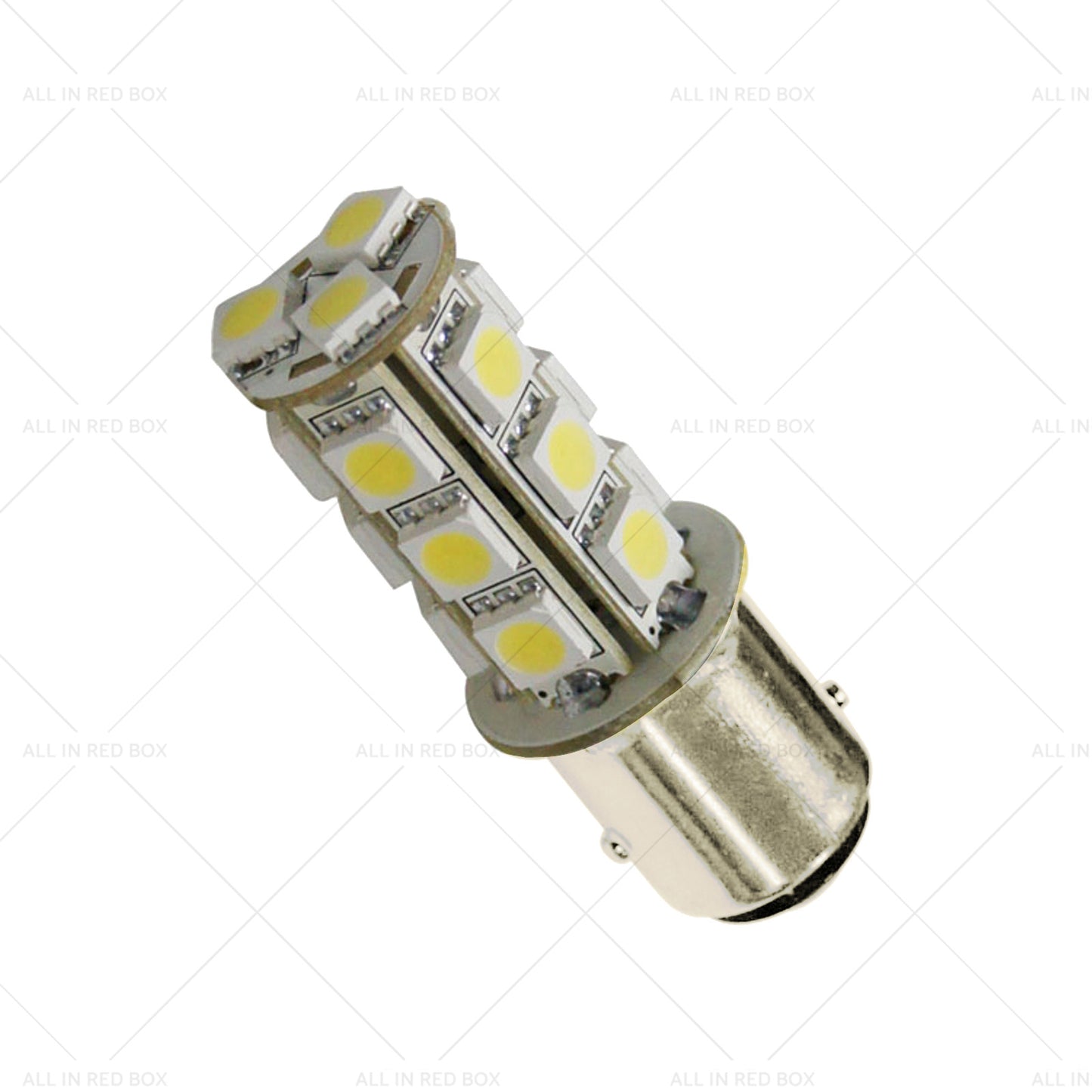 2x 12V BA15D LED 18 SMD Cool  White Light Globes 5050 For Caravan Car