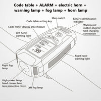 USB Rechargeable LED Bicycle Headlight w/Horn Speedometer Bike Front Head Light