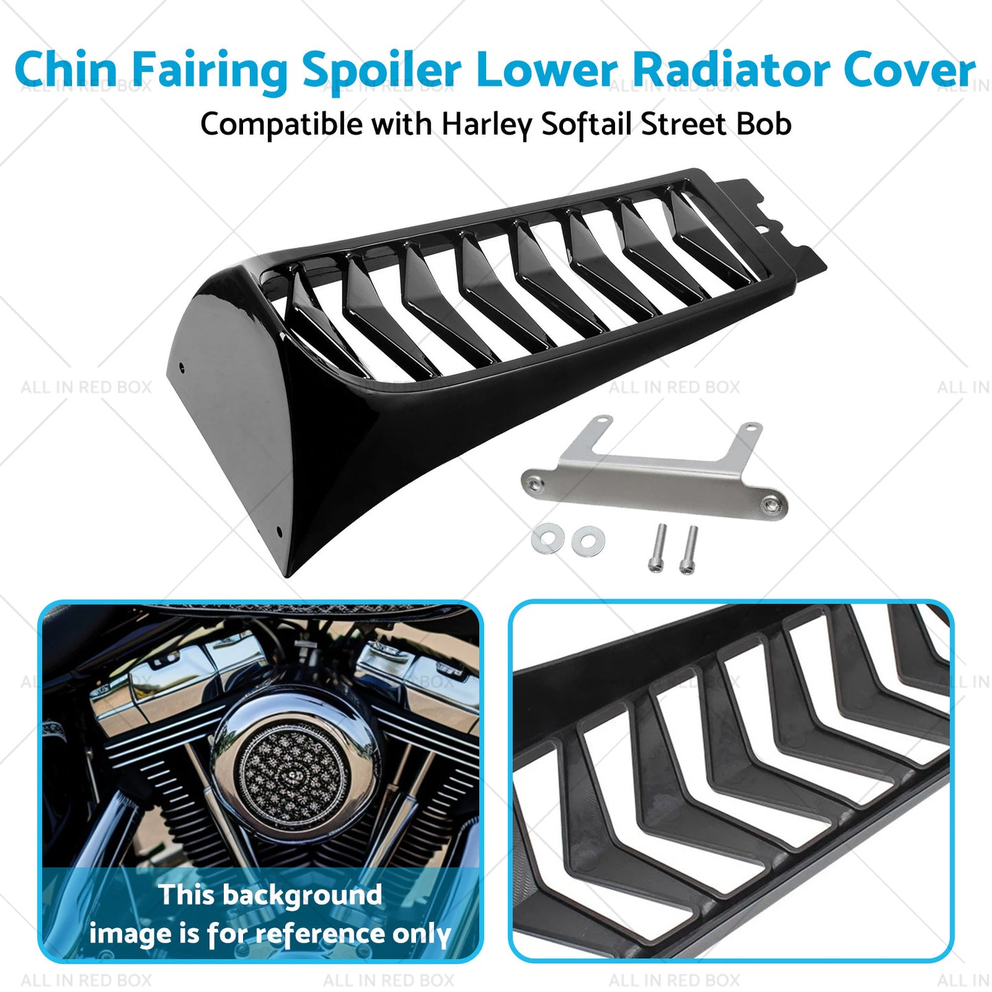 Chin Fairing Spoiler Lower Radiator Cover Suitable for Harley Softail Fat Bob