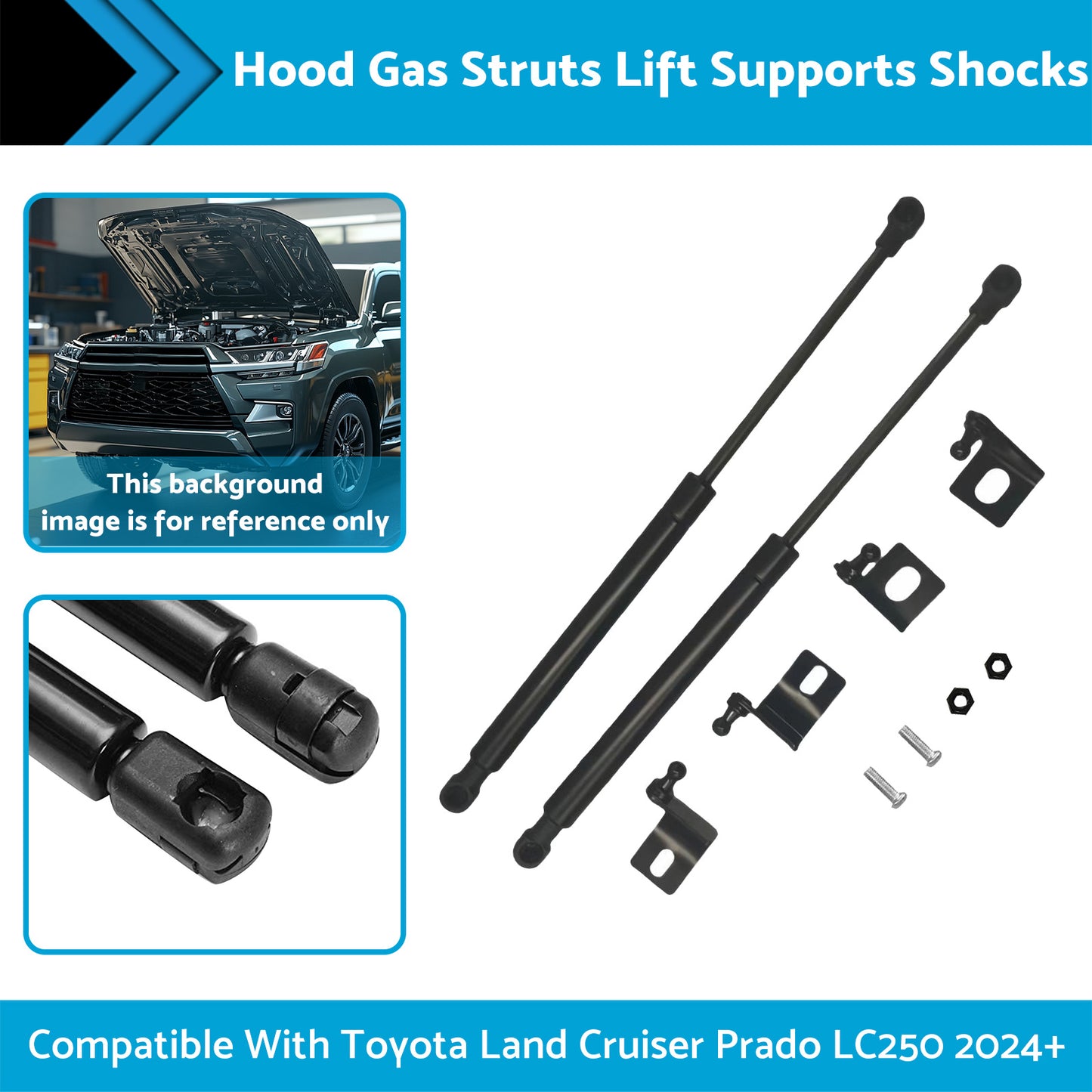 {{ Hood Gas Struts Lift Support Shocks Suitable For Toyota Land Cruiser Prado LC250 }} - Buy Car Parts Online at {{ Kaka Auto Parts }}.