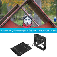 20W Solar Panel Powered Fan Mini Ventilator For Greenhouse Pet or Dog Chicken House