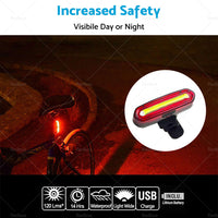 120 Lumens LED Bike Tail Light USB Rechargeable Powerful Bicycle Rear Light