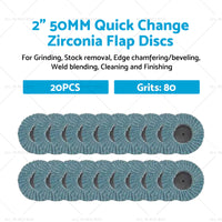 20X 2 inch  50MM Quick Change Zirconia Flap Discs Metal Sanding Flap Discs