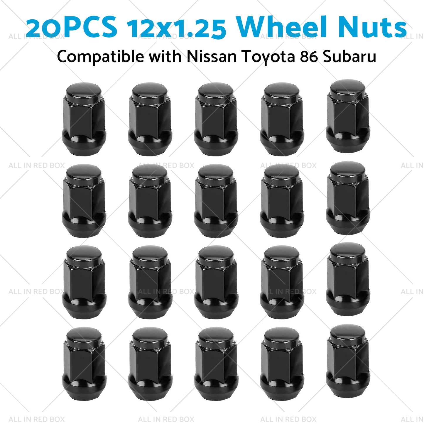 20PCS 12x1. 25 Wheel Nuts Suitable for Subaru WRX BRZ 86 Nissan 350 370