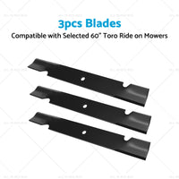 3x Blades Suitable For Selected 60inch Toro Ride on Mowers 18931 9383 105-7718-03