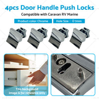 4x Door Handle Push Locks Suitable for Caravan RV Marine Cupboard Latch Knob