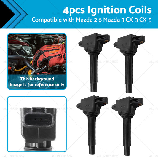 4x Ignition Coil Suitable for Mazda 2 6 Mazda 3 SP20 SP25 CX-3 CX-5 CX-9