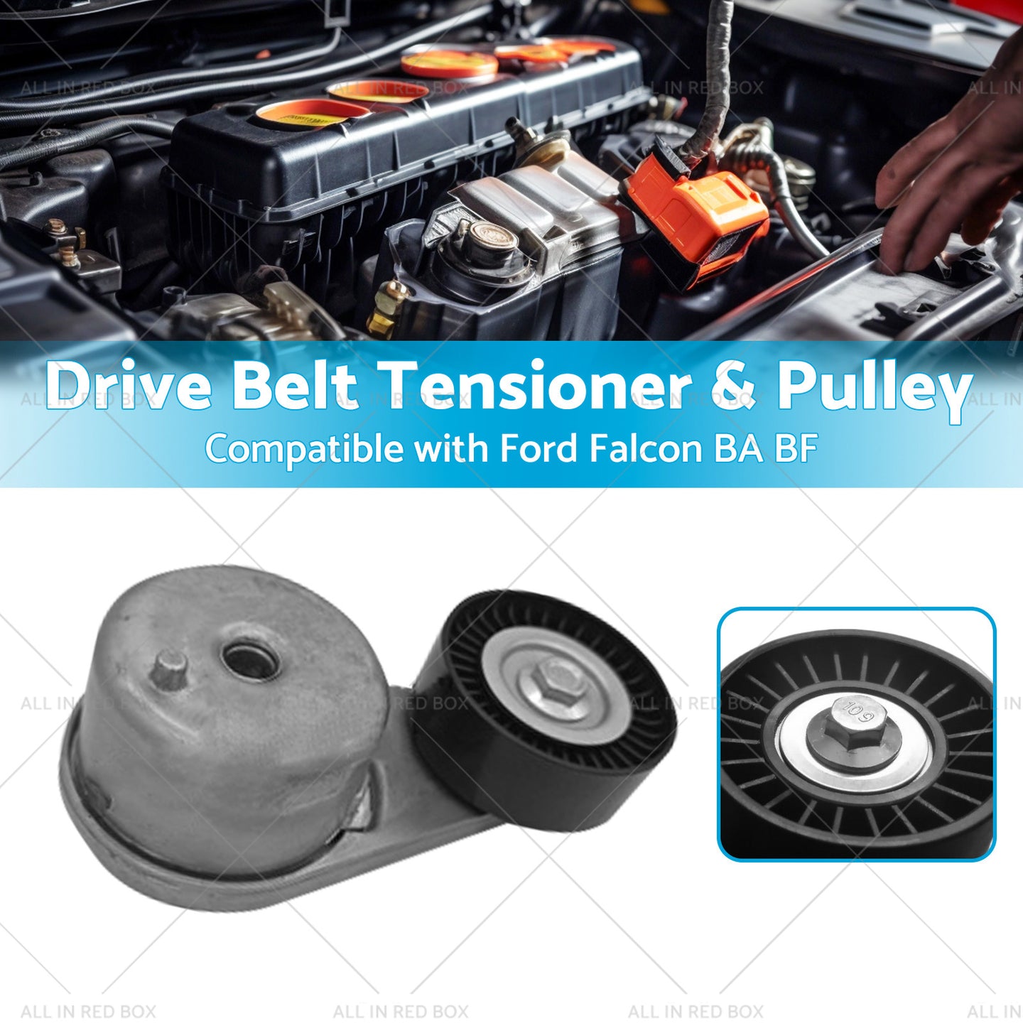 {{ Drive Belt Tensioner  and  Pulley Suitable for BA6B209A Ford Falcon BA BF FG SX SY }} - Buy Car Parts Online at {{ Kaka Auto Parts }}.